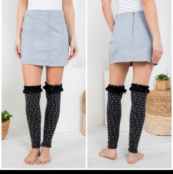 Gave away for free A'reve Polk Dot Crochet Lace Leg Warmer Boot Toppers - Picture 3 of 7